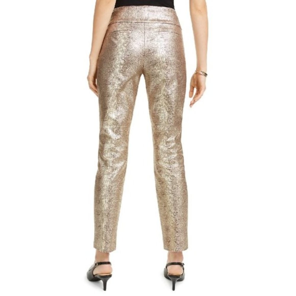 Alfani Tummy-Control Metallic Python-Print Trouser - Picture 2 of 10